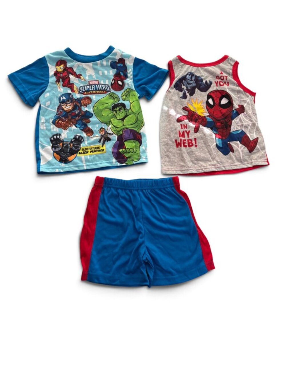 Marvel Super Hero Adventures Spider-Man Hulk Captain America 3-Piece Pajama Set